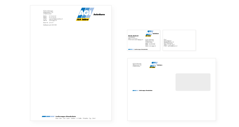 Atelier Leuthold Grafikdesign: Kunden - Ag für isolierungen	 - Briefschaft AGI