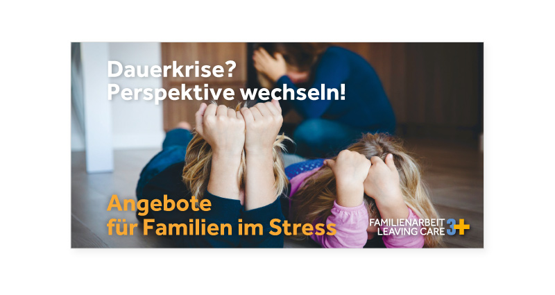 Atelier Leuthold Grafikdesign: Kunden - Familienarbeit 3+ - Flyer Leaving-Care