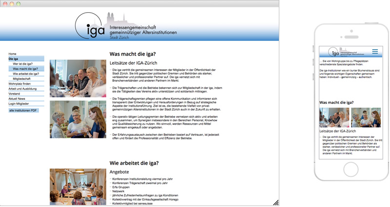 Atelier Leuthold Grafikdesign: Portfolio - Internet - Webseite IGA