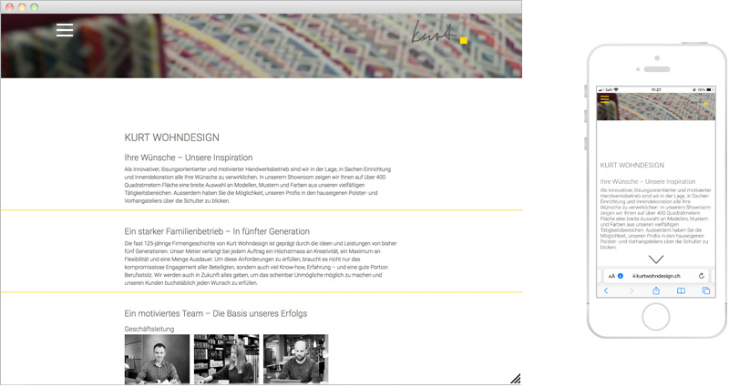 Atelier Leuthold Grafikdesign: Portfolio - Internet - Webseite Kurtwohndesign