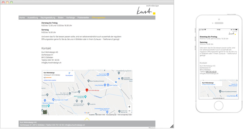 Atelier Leuthold Grafikdesign: Portfolio - Sitemap	 - webseite kurtwohndesign - Webseite Kurtwohndesign