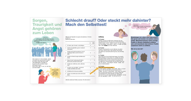 Atelier Leuthold Grafikdesign: Portfolio - Corporate publishing - Folder Schulgesundheitsdienste 2022