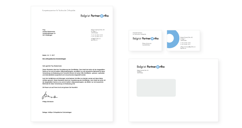 Atelier Leuthold Grafik schön und schnell und gut: CORPORATE DESIGN Briefschaft Balgrist PartnerOrtho AG Briefschaft Balgrist PartnerOrtho AG