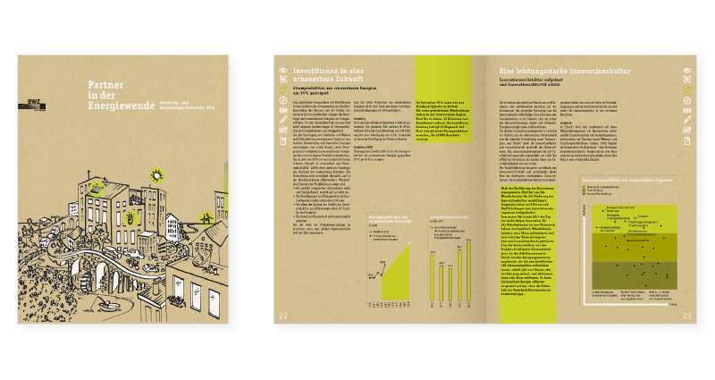 Atelier Leuthold Grafikdesign: Portfolio - Corporate publishing - Geschäfts- und Nachhaltigkeitsbericht ewz 2014