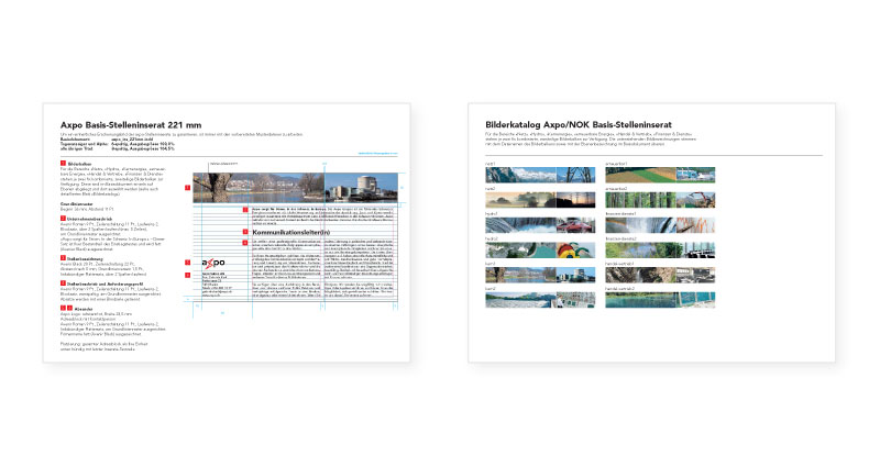 Atelier Leuthold Grafikdesign: Kunden - Axpo - Manual Axpo Stelleninserate