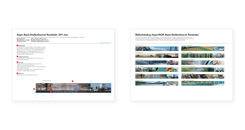 Atelier Leuthold Grafikdesign: Portfolio - Corporate design - Manual Axpo Stelleninserate