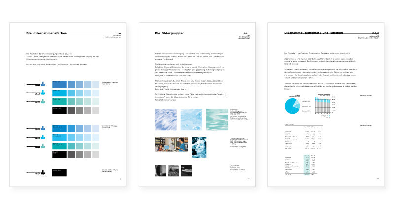 Atelier Leuthold Grafik schön und schnell und gut: CORPORATE DESIGN Manual Wasserversorgung Zürich Manuel Wasserversorgung Zürich