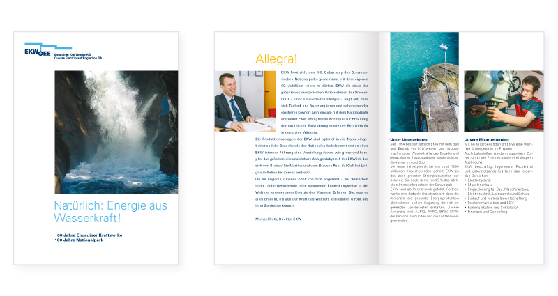 Atelier Leuthold Grafikdesign: Portfolio - Corporate publishing - Broschüre EKW Nationalpark