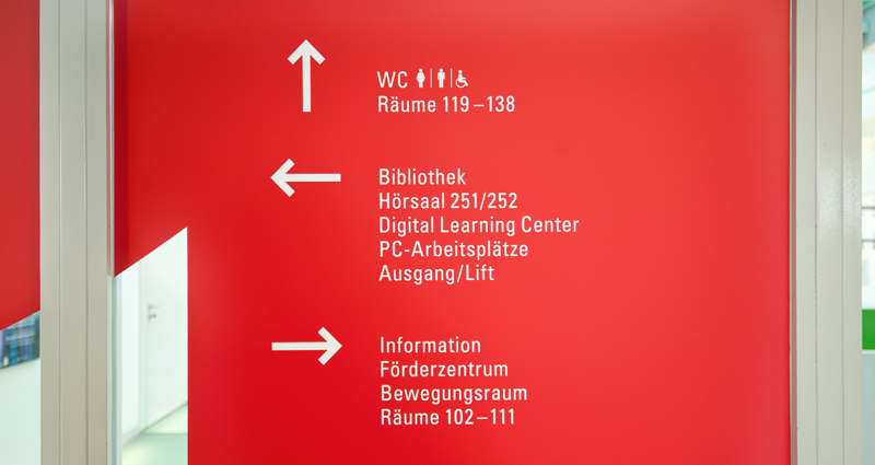 Atelier Leuthold Grafikdesign: Kunden - Hfh
interkantonale 
hochschule für 
heilpädagogik - Beschriftung HfH Signaletik