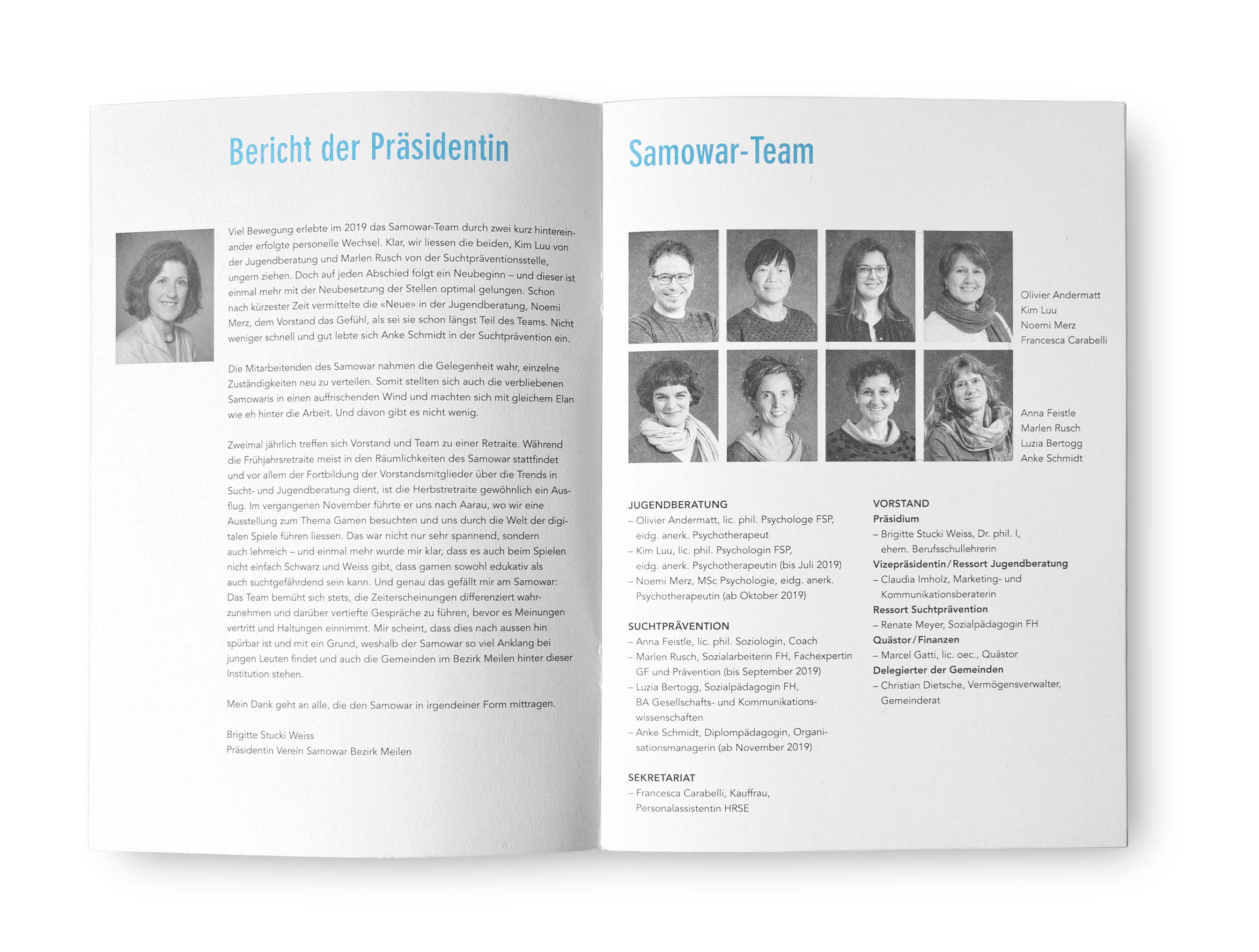 Atelier Leuthold Grafikdesign: Portfolio - Corporate publishing - Geschäftsbericht Samowar 19