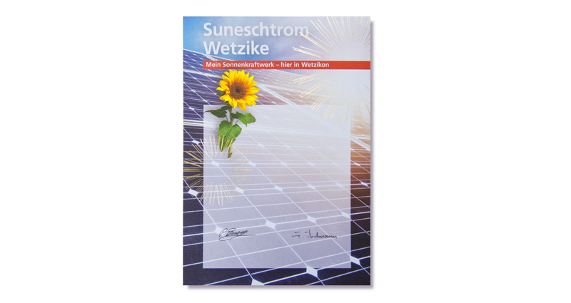 Atelier Leuthold Grafikdesign: Portfolio - Sitemap	 - kampagne suneschtrom wetzike, stadtwerke wetzikon - Kampagne Suneschtrom Wetzike, Stadtwerke Wetzikon