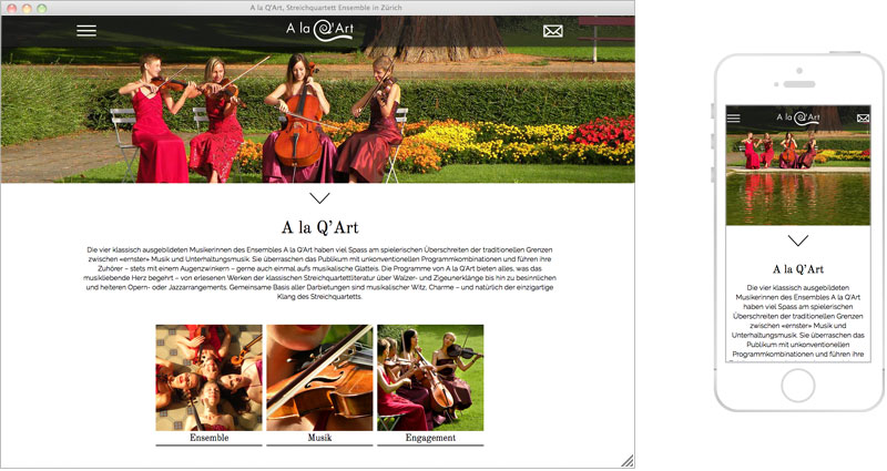 Atelier Leuthold Grafikdesign: Portfolio - Internet - Website A la Q'Art