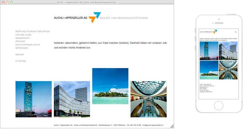 Atelier Leuthold Grafikdesign: Portfolio - Internet - Website Auchli+Appenzeller