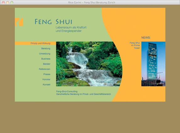 Atelier Leuthold Grafikdesign: Portfolio -  - Website Feng Shui Consulting