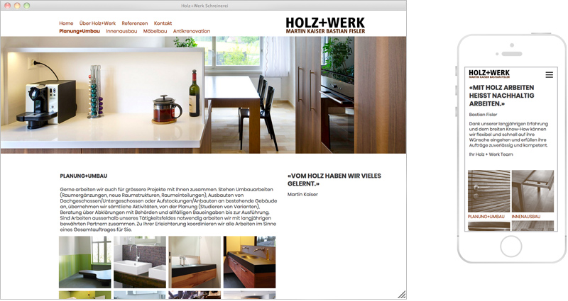 Atelier Leuthold Grafikdesign: Portfolio -  - Website Holz+Werk