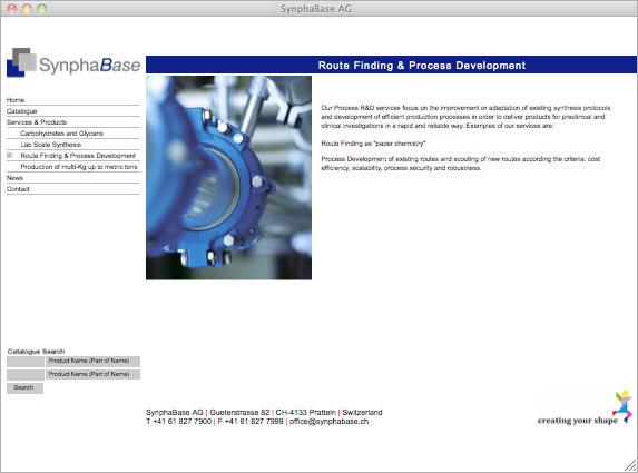 Atelier Leuthold Grafik schön und schnell und gut: INTERNET Website SynphaBase Website SynphaBase